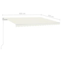 VIDAXL Auvent Manuel Rétractable Avec Led 450x350 Cm Crème -Élégance Jardin 645657cba61c35.61807522