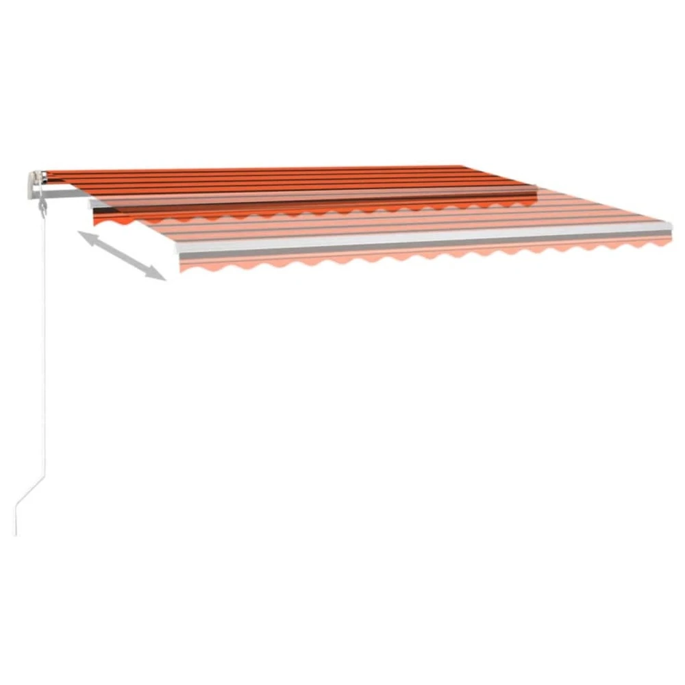 VIDAXL Auvent Automatique Capteur De Vent Led 400x350 Cm Orange Marron 5 VIDAXL Auvent Automatique Capteur De Vent Led 400x350 Cm Orange Marron – Image 3
