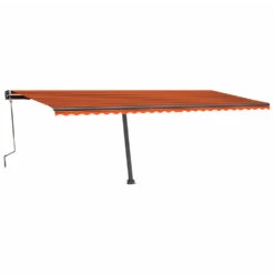 VIDAXL Auvent Manuel Rétractable Avec Led 600x350 Cm Orange Et Marron -Élégance Jardin 645657d0580d01.13668289
