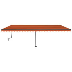 VIDAXL Auvent Manuel Rétractable Avec Led 600x350 Cm Orange Et Marron -Élégance Jardin 645657d05aebc9.41263370