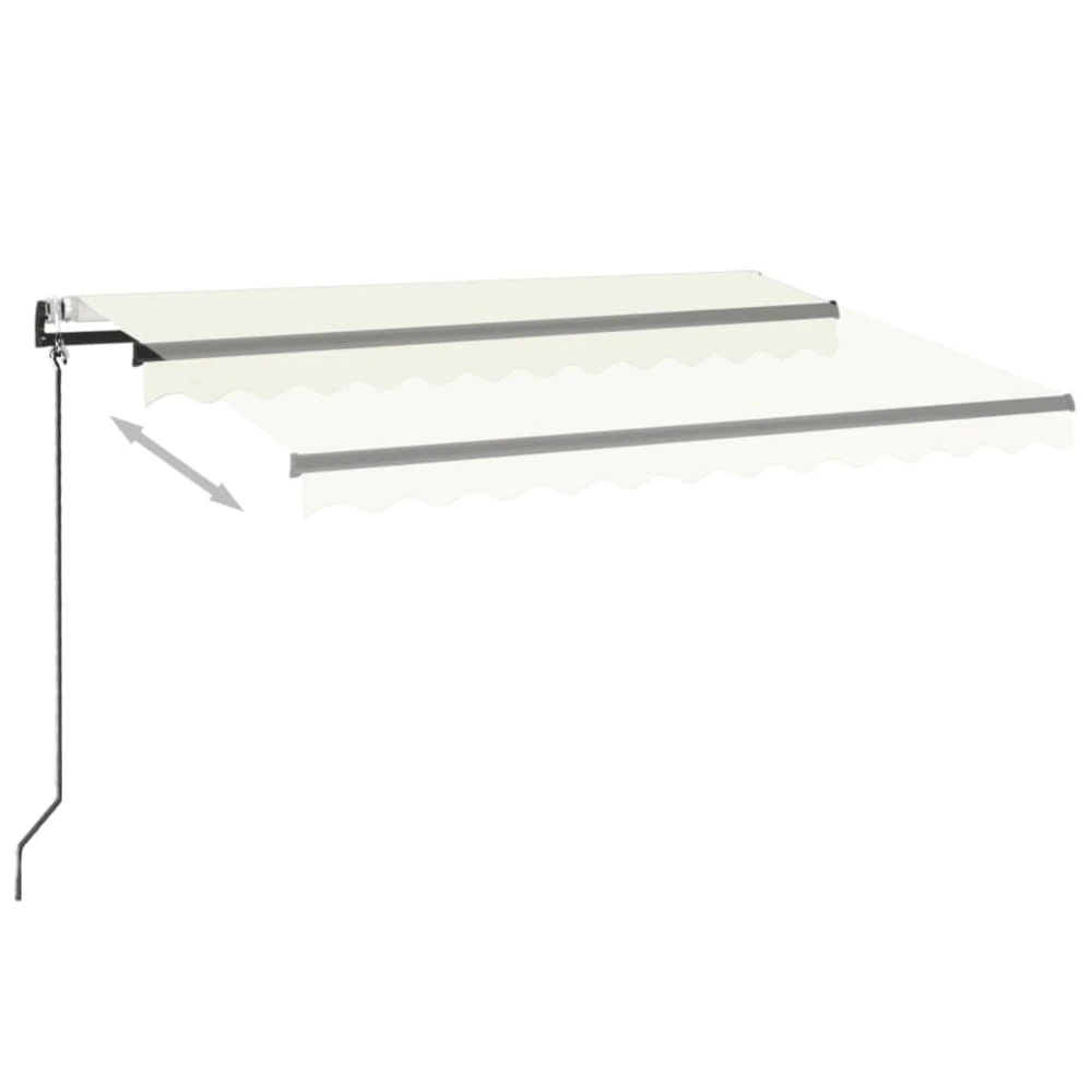 VIDAXL Auvent Automatique Avec Capteur De Vent Et Led 350x250 Cm Crème 5 VIDAXL Auvent Automatique Avec Capteur De Vent Et Led 350x250 Cm Crème – Image 3