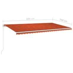 VIDAXL Auvent Manuel Rétractable 600x350 Cm Orange Et Marron -Élégance Jardin 645a959bbba9b6.48879745