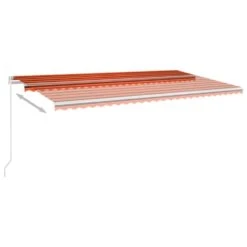 VIDAXL Auvent Manuel Rétractable 600x350 Cm Orange Et Marron -Élégance Jardin 645a959bbef004.55811820