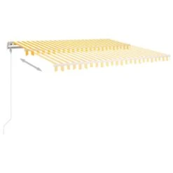 VIDAXL Auvent Rétractable Automatique 450x300 Cm Jaune Et Blanc 12 VIDAXL Auvent Rétractable Automatique 450x300 Cm Jaune Et Blanc -Élégance Jardin 645a959f59ccc2.77401717