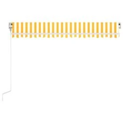 VIDAXL Auvent Rétractable Automatique 450x300 Cm Jaune Et Blanc 11 VIDAXL Auvent Rétractable Automatique 450x300 Cm Jaune Et Blanc -Élégance Jardin 645a959f5eb5c2.41751657