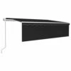 VIDAXL Auvent Rétractable Automatique Avec Store 5x3 M Anthracite -Élégance Jardin 645a95a6900064.35438450