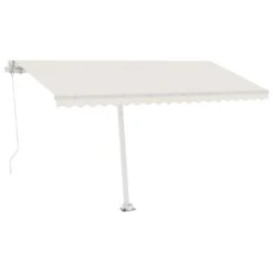 VIDAXL Auvent Manuel Rétractable Sur Pied 450x350 Cm Crème -Élégance Jardin 645a95ad5a67a0.63889213