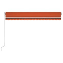 VIDAXL Auvent Manuel Rétractable Avec Led 450x350 Cm Orange Et Marron -Élégance Jardin 645a95b0e3d712.15839110