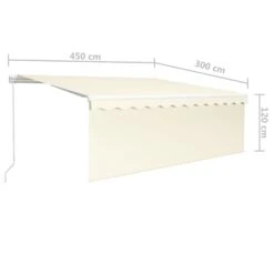 VIDAXL Auvent Manuel Rétractable Avec Store Et Led 4,5x3 M Crème -Élégance Jardin 645a95b46955f9.59859553