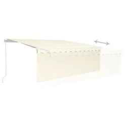 VIDAXL Auvent Manuel Rétractable Avec Store Et Led 4,5x3 M Crème -Élégance Jardin 645a95b46c9423.45908640