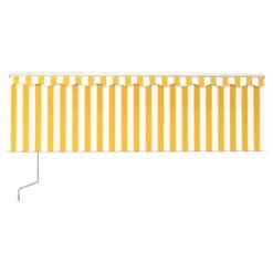 VIDAXL Auvent Automatique Rétractable Avec Store 4,5x3 M Jaune Et Blanc 11 VIDAXL Auvent Automatique Rétractable Avec Store 4,5x3 M Jaune Et Blanc -Élégance Jardin 645a95b7c74494.02632928
