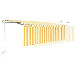 VIDAXL Auvent Automatique Rétractable Avec Store 4,5x3 M Jaune Et Blanc 12 VIDAXL Auvent Automatique Rétractable Avec Store 4,5x3 M Jaune Et Blanc -Élégance Jardin 645a95b7cdad43.29697119