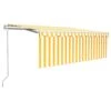 VIDAXL Auvent Automatique Rétractable Avec Store 4,5x3 M Jaune Et Blanc