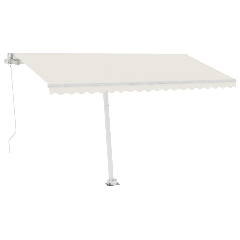 VIDAXL Auvent Manuel Rétractable Avec Led 450x300 Cm Crème 7 VIDAXL Auvent Manuel Rétractable Avec Led 450x300 Cm Crème – Image 5