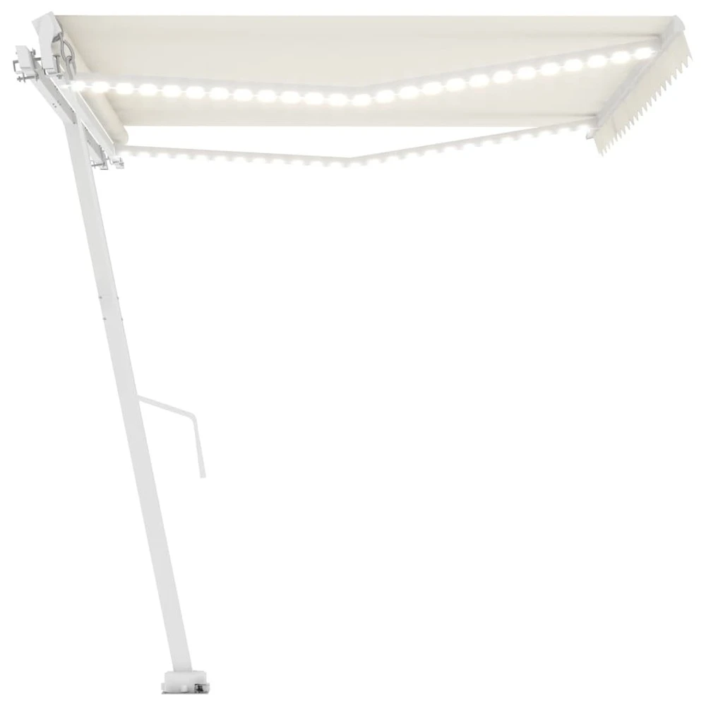 VIDAXL Auvent Manuel Rétractable Avec Led 450x300 Cm Crème 8 VIDAXL Auvent Manuel Rétractable Avec Led 450x300 Cm Crème – Image 6