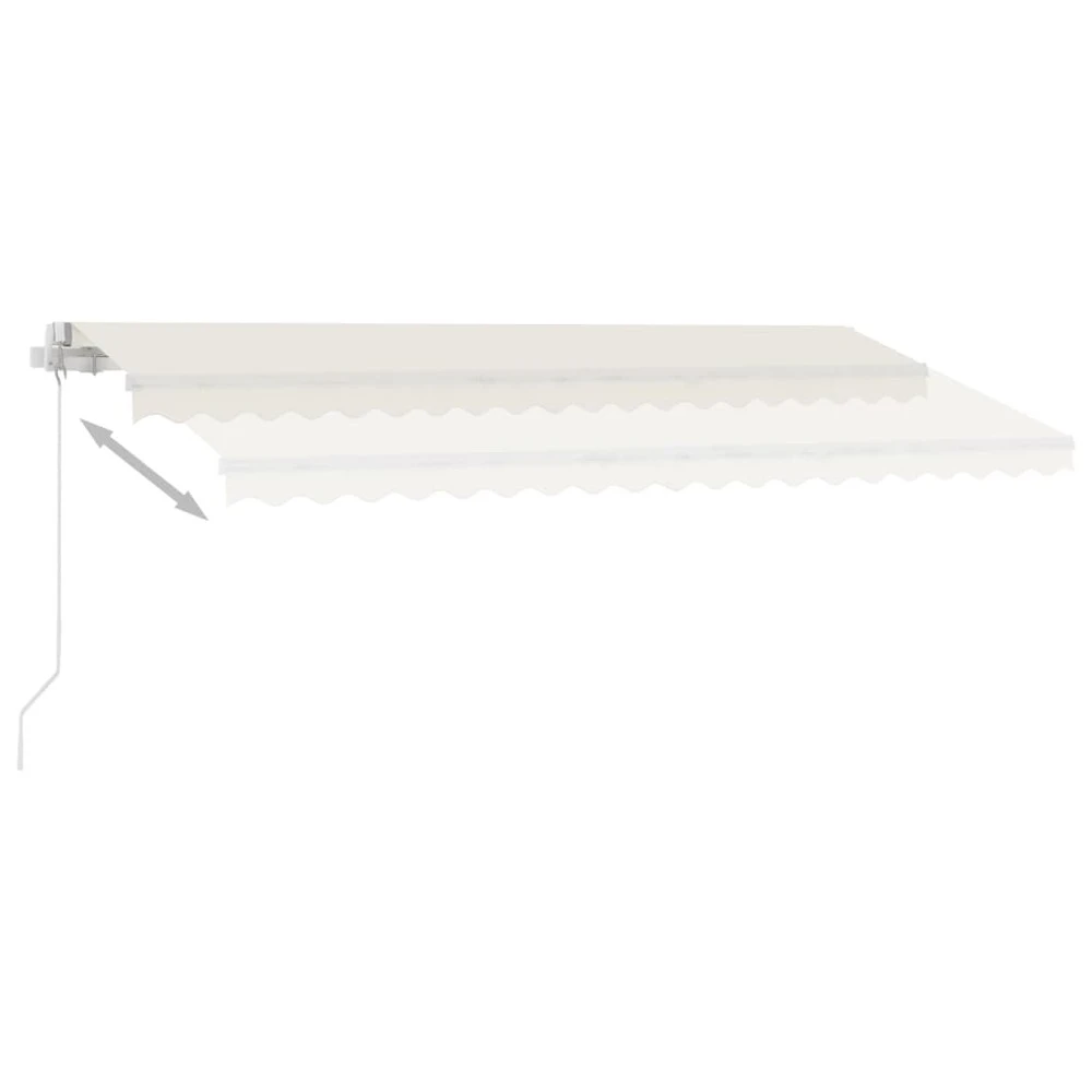 VIDAXL Auvent Manuel Rétractable Avec Led 450x300 Cm Crème 9 VIDAXL Auvent Manuel Rétractable Avec Led 450x300 Cm Crème – Image 7