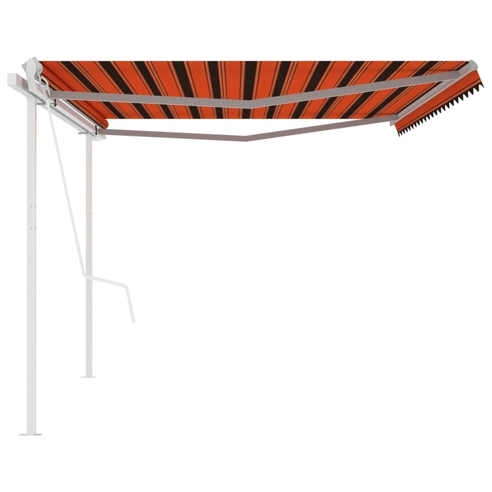 VIDAXL Auvent Rétractable Automatique Et Poteaux 5x3m Orange Et Marron 6 VIDAXL Auvent Rétractable Automatique Et Poteaux 5x3m Orange Et Marron – Image 4