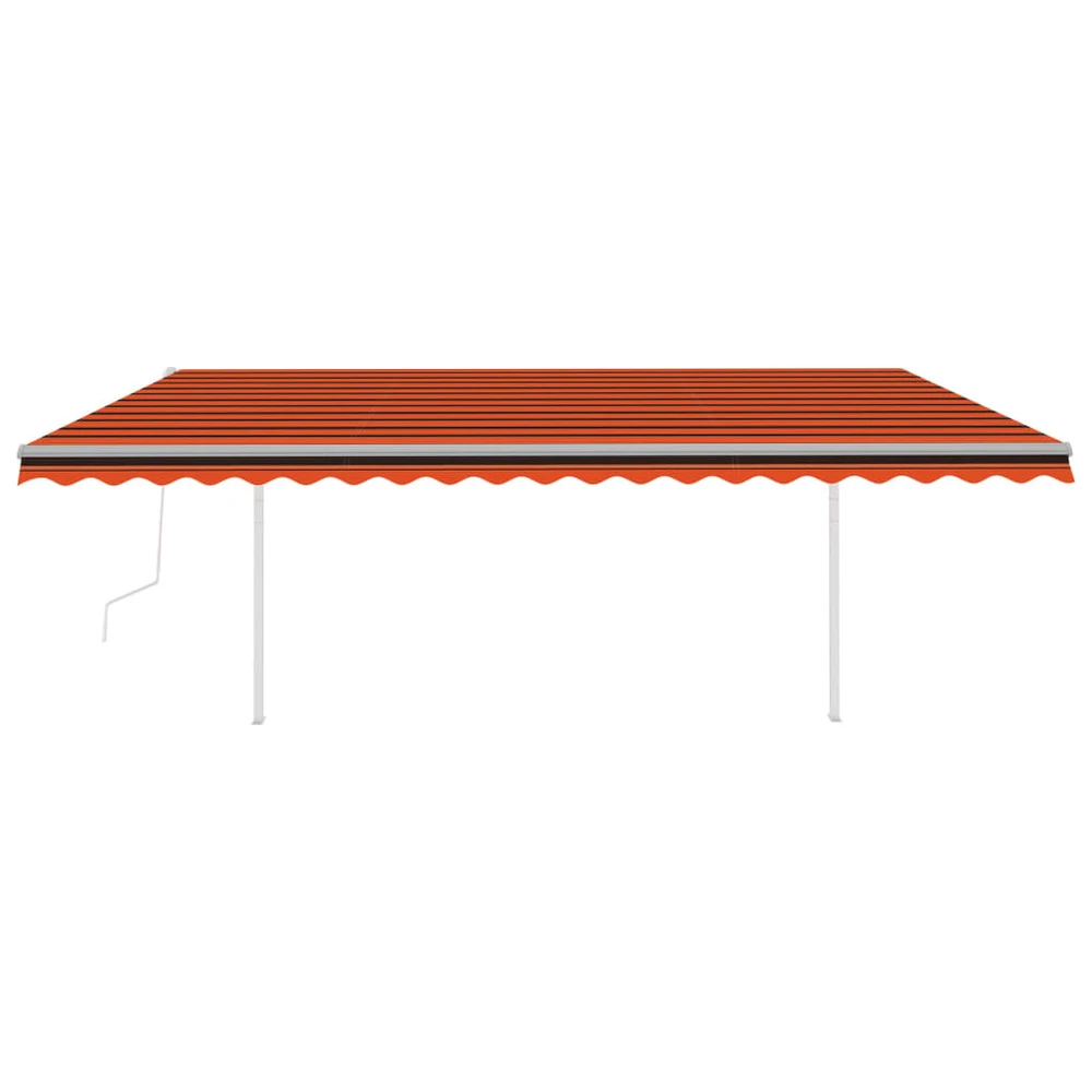 VIDAXL Auvent Rétractable Automatique Et Poteaux 5x3m Orange Et Marron 5 VIDAXL Auvent Rétractable Automatique Et Poteaux 5x3m Orange Et Marron – Image 3