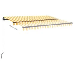 VIDAXL Auvent Automatique Capteur De Vent Led 3,5x2,5 M Jaune Et Blanc -Élégance Jardin 645a95d1338c87.01778815