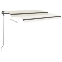 VIDAXL Auvent Manuel Rétractable Avec Poteaux 3,5x2,5 M Crème 12 VIDAXL Auvent Manuel Rétractable Avec Poteaux 3,5x2,5 M Crème -Élégance Jardin 645a95d47946d6.25695988