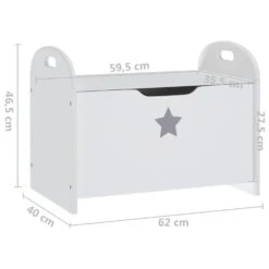 VIDAXL Banc De Rangement Pour Enfants Blanc 62x40x46,5 Cm Mdf 15 VIDAXL Banc De Rangement Pour Enfants Blanc 62x40x46,5 Cm Mdf -Élégance Jardin 645a96bb78a8e8.94840308
