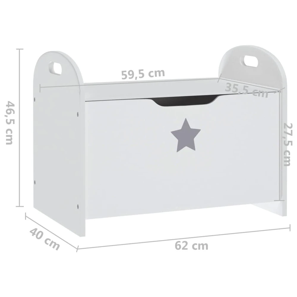 VIDAXL Banc De Rangement Pour Enfants Blanc 62x40x46,5 Cm Mdf 9 VIDAXL Banc De Rangement Pour Enfants Blanc 62x40x46,5 Cm Mdf – Image 7