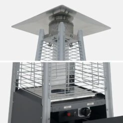 Lot De 2 Chauffages D'extérieur - Sweden - Parasols Chauffants Gaz Pyramide. Design. Véritable Flamme. Roulettes Incluses -Élégance Jardin 645b9093679d93.52171167