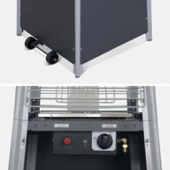 Lot De 2 Chauffages D'extérieur - Sweden - Parasols Chauffants Gaz Pyramide. Design. Véritable Flamme. Roulettes Incluses -Élégance Jardin 645b909375d329.12057048