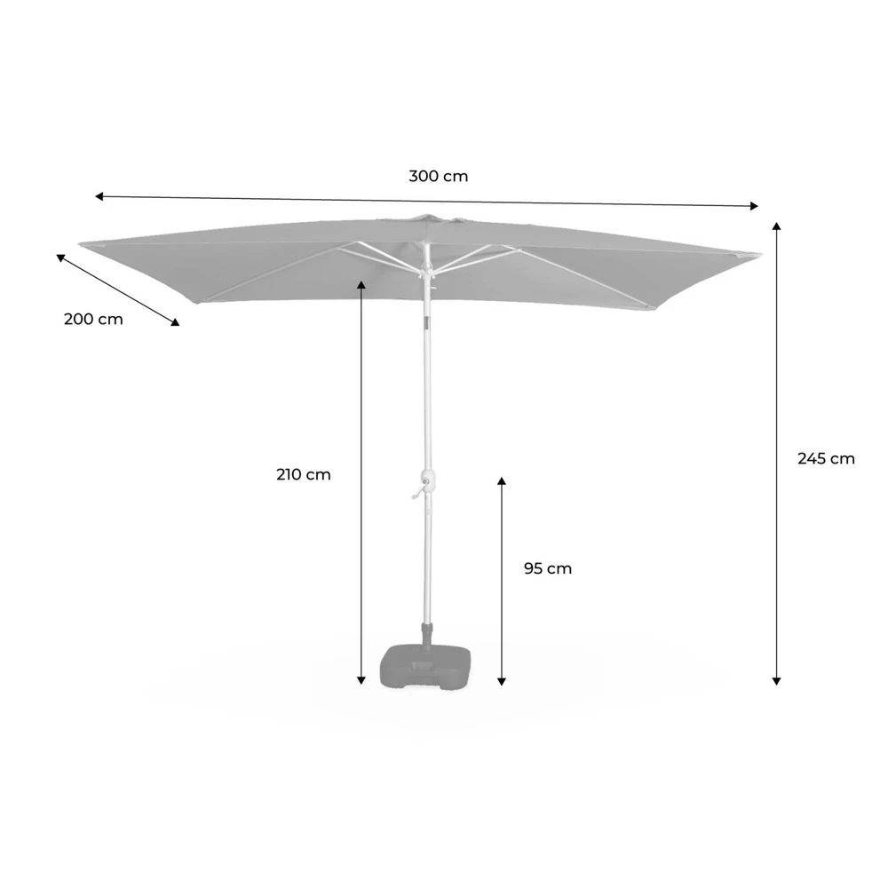 Parasol Wissant. 2x3m. Couleur Sable. Mât Central. Aluminium Anodisé Orientable. Manivelle D'ouverture 9 Parasol Wissant. 2x3m. Couleur Sable. Mât Central. Aluminium Anodisé Orientable. Manivelle D'ouverture – Image 7