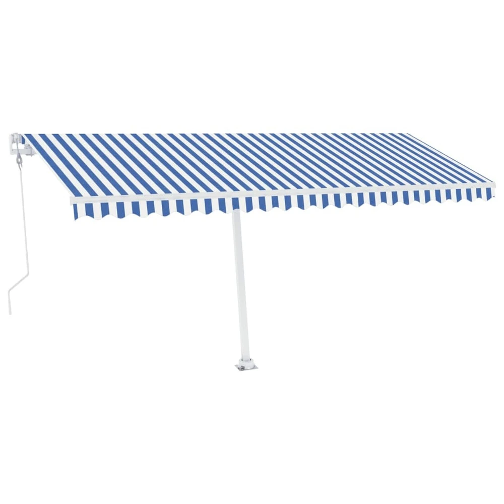 VIDAXL Auvent Automatique Capteur De Vent/led 500x300 Cm Bleu Et Blanc 4 VIDAXL Auvent Automatique Capteur De Vent/led 500x300 Cm Bleu Et Blanc – Image 2