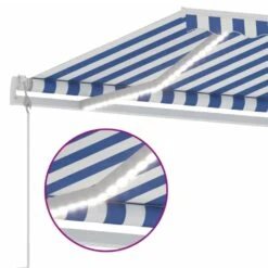 VIDAXL Auvent Automatique Capteur De Vent/led 500x300 Cm Bleu Et Blanc 14 VIDAXL Auvent Automatique Capteur De Vent/led 500x300 Cm Bleu Et Blanc -Élégance Jardin 646716063d75e4.13666139