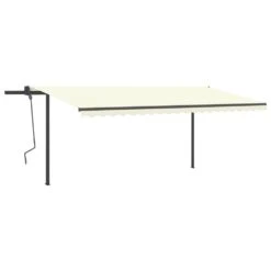VIDAXL Auvent Manuel Rétractable Avec Poteaux 5x3,5 M Crème 10 VIDAXL Auvent Manuel Rétractable Avec Poteaux 5x3,5 M Crème -Élégance Jardin 646716185ca951.61576181