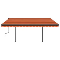 VIDAXL Auvent Automatique Rétractable Poteaux 4x3,5 M Orange Marron -Élégance Jardin 64671619d421c7.40791692