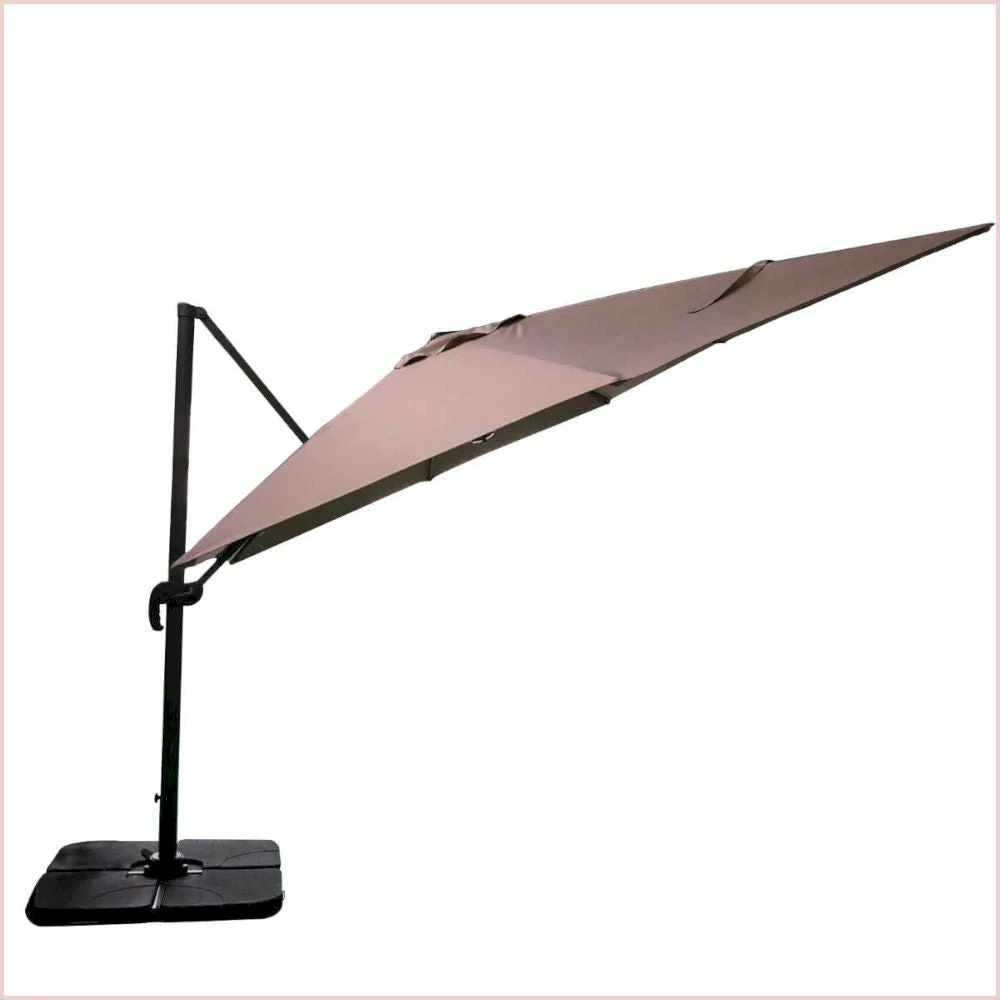 Parasol Déporté Marron Natural + Dalle Et Housse L400xh272xl300 - Jules - Cezare 9 Parasol Déporté Marron Natural + Dalle Et Housse L400xh272xl300 - Jules - Cezare – Image 7