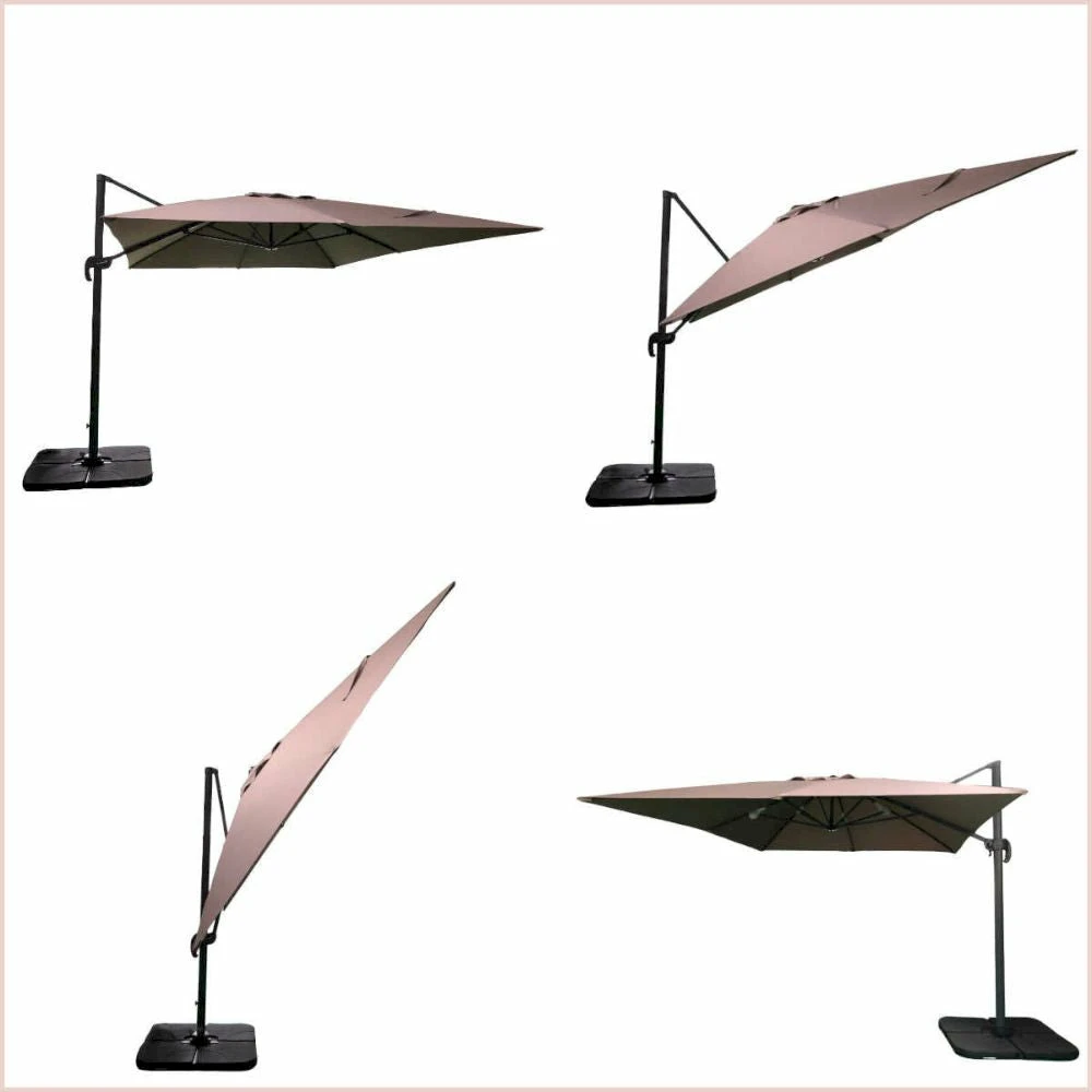 Parasol Déporté Marron Natural + Dalle Et Housse L400xh272xl300 - Jules - Cezare 7 Parasol Déporté Marron Natural + Dalle Et Housse L400xh272xl300 - Jules - Cezare – Image 5