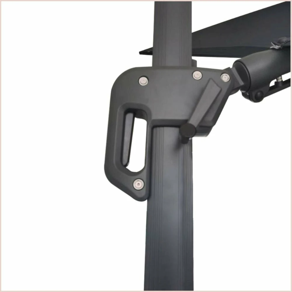 Parasol Déporté Gris Clair + Dalle Et Housse L400xh272xl300 - Jules - Cezare 4 Parasol Déporté Gris Clair + Dalle Et Housse L400xh272xl300 - Jules - Cezare – Image 2