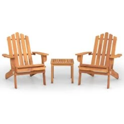 VIDAXL Ensemble De Salon De Jardin Adirondack 3 Pcs Bois Acacia Solide -Élégance Jardin 646d117f15ec14.26533922