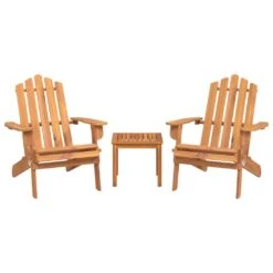 VIDAXL Ensemble De Salon De Jardin Adirondack 3 Pcs Bois Acacia Solide -Élégance Jardin 646d117f22acf5.17185730