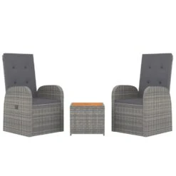 VIDAXL Ensemble De Salon De Jardin 3 Pcs Gris Poly Rotin Et Acacia 11 VIDAXL Ensemble De Salon De Jardin 3 Pcs Gris Poly Rotin Et Acacia -Élégance Jardin 646d1465dd3079.95973911