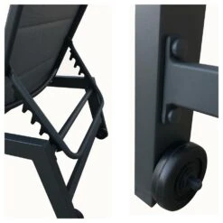 Baisao - Bain De Soleil Droit Textilène Aluminium - Inclinable Et Confortable - Léger Et Facile à Déplacer - Roulettes Arrière - -Élégance Jardin 646d14a8acfb56.18701231