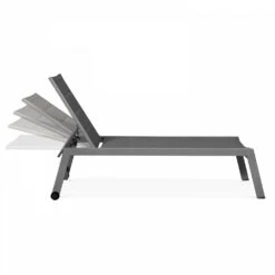 Lot De 2 Bains De Soleil En Aluminium Gris -Élégance Jardin 646e0128216089.82245625