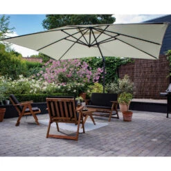 Parasol Déporté 3x4m En Aluminium écru -Élégance Jardin 646e58dfba7256.33474238