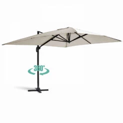 Parasol Déporté 3x4m Et 4 Dalles à Remplir Aluminium Blanc -Élégance Jardin 646e58e4214839.31268163