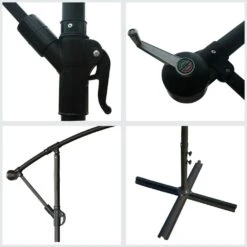 Oahu - Parasol Déporté Rond Diamètre 3 Mètres - Acier - Housse De Rangement - Protection Uv - Ouverture Facile -Élégance Jardin 646f550b328757.98242942