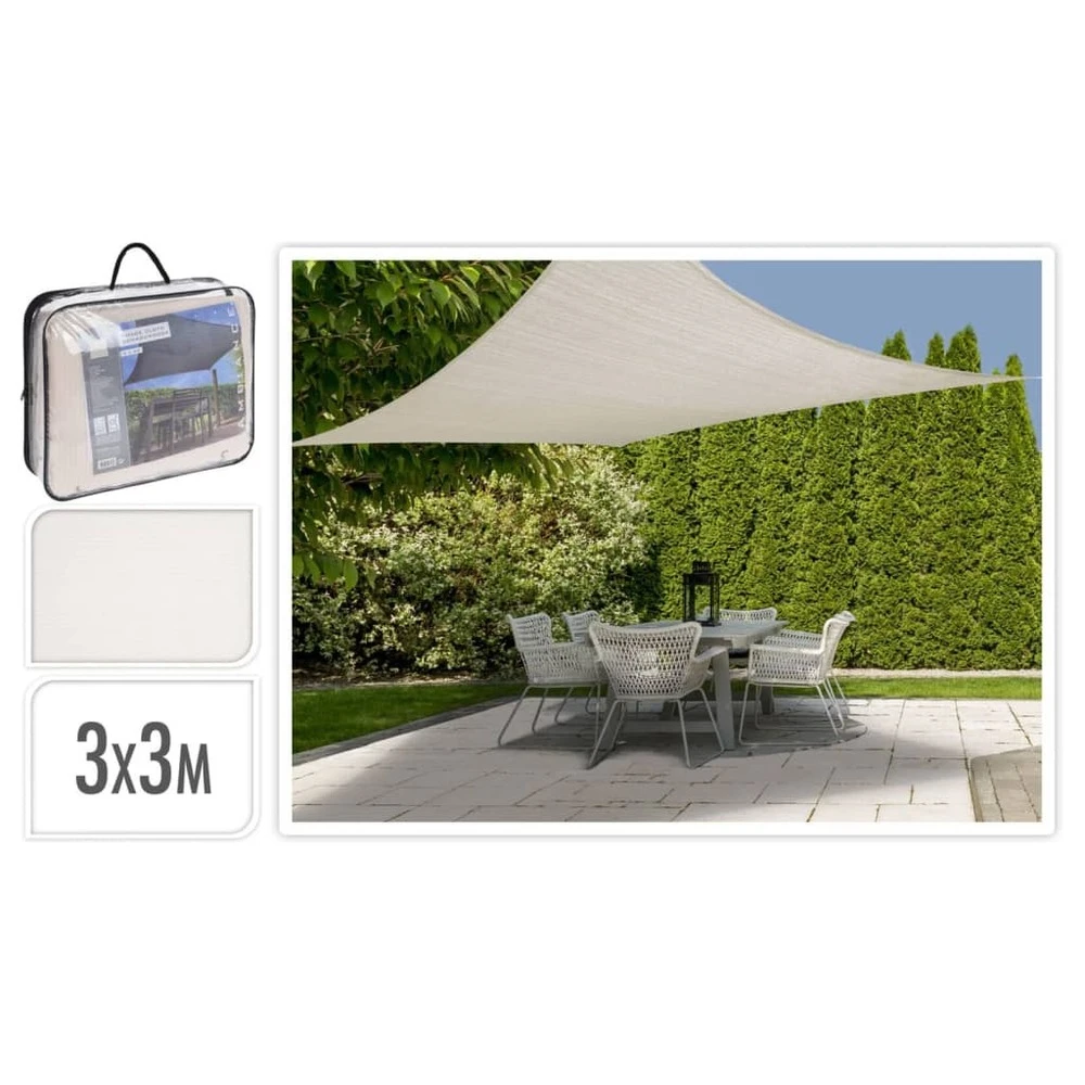 Progarden Toile D'ombrage 3x3 M Crème Carré 3 Progarden Toile D'ombrage 3x3 M Crème Carré