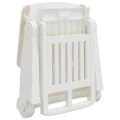 VIDAXL Chaise Longue Pliable Avec Roues Blanc Pp -Élégance Jardin 6470a72c159a97.62146731