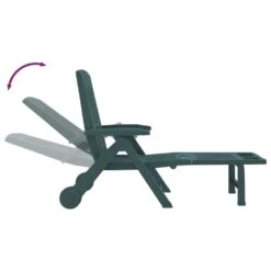 VIDAXL Chaise Longue Pliable Avec Roues Vert Pp -Élégance Jardin 6470a72d493e22.19174135
