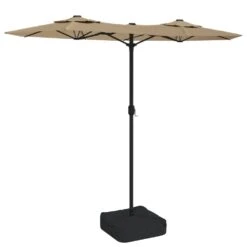 VIDAXL Parasol à Double Tête Avec Led Taupe 316x240 Cm -Élégance Jardin 6470a7312fb7d4.74995189