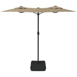 VIDAXL Parasol à Double Tête Avec Led Taupe 316x240 Cm -Élégance Jardin 6470a7313dba74.40123786