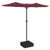 VIDAXL Parasol à Double Tête Avec Led Rouge Bordeaux 316x240 Cm -Élégance Jardin 6470a733235528.68865031